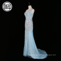 New creative sleeveless adult women's pearl party evening dress
